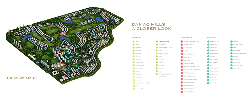 Beverly Hills Drive at Damac Hills, Dubai - Masterplan